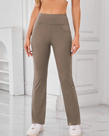 Lovelet High Waist Active Pants with Pockets - Trendsi