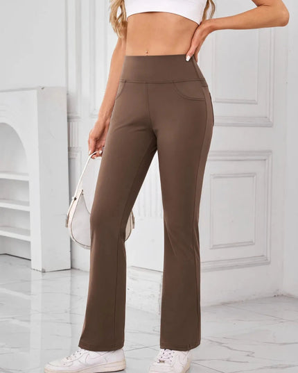 Lovelet High Waist Active Pants with Pockets - Trendsi