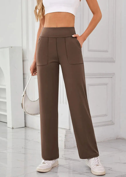 Lovelet High Waist Active Pants with Pockets - Trendsi