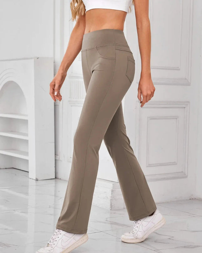 Lovelet High Waist Active Pants with Pockets - Trendsi