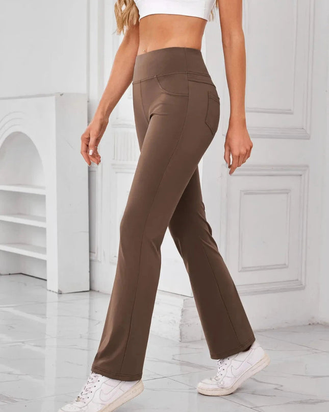 Lovelet High Waist Active Pants with Pockets - Trendsi