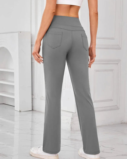 Lovelet High Waist Active Pants with Pockets - Trendsi