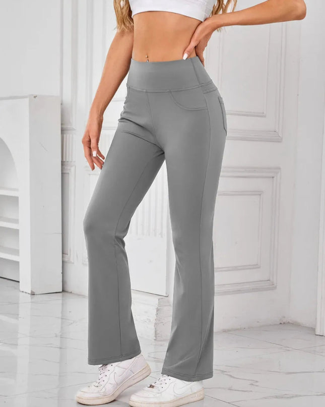 Lovelet High Waist Active Pants with Pockets - Trendsi