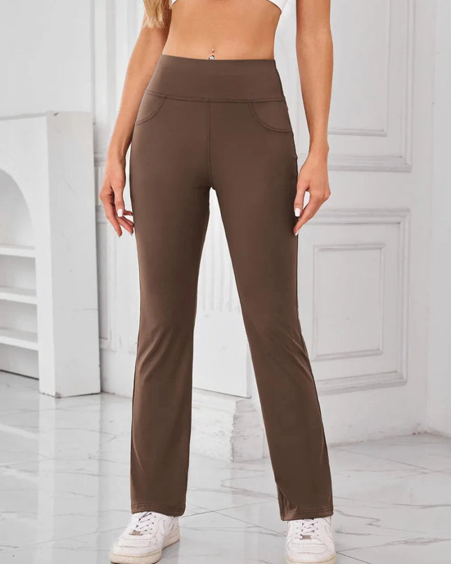 Lovelet High Waist Active Pants with Pockets - Trendsi