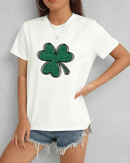 Lucky Clover Round Neck T-Shirt