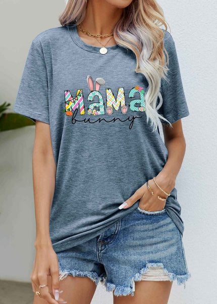 MAMA BUNNY Easter Graphic Tee - Trendsi
