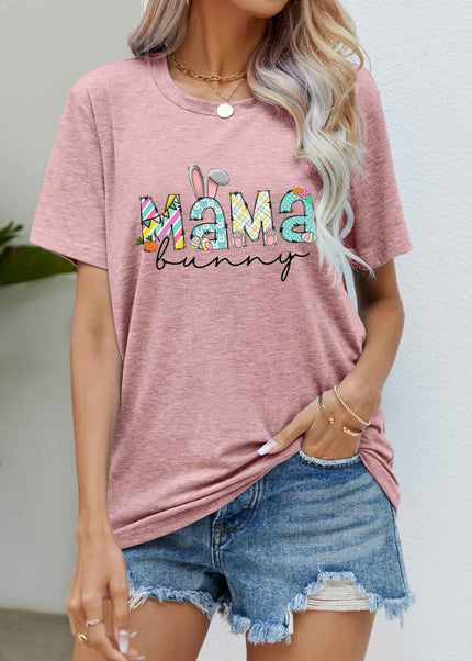 MAMA BUNNY Easter Graphic Tee - Trendsi