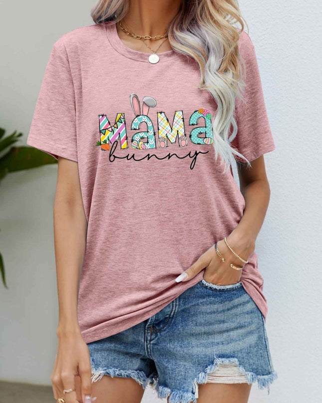 MAMA BUNNY Easter Graphic Tee - Trendsi
