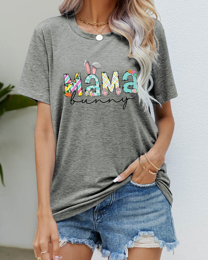 MAMA BUNNY Easter Graphic Tee - Trendsi