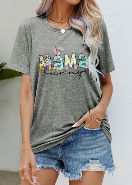 MAMA BUNNY Easter Graphic Tee - Trendsi