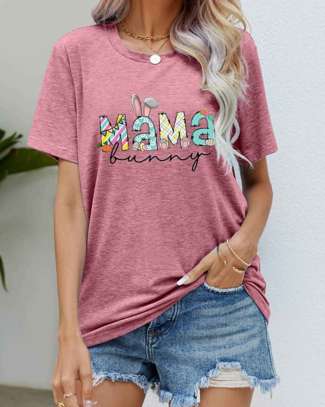 MAMA BUNNY Easter Graphic Tee - Trendsi