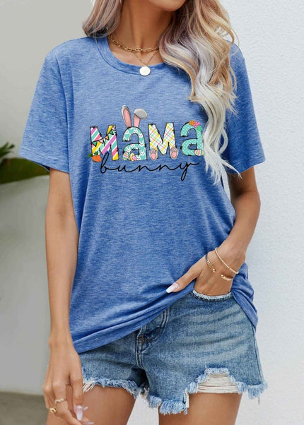 MAMA BUNNY Easter Graphic Tee - Trendsi