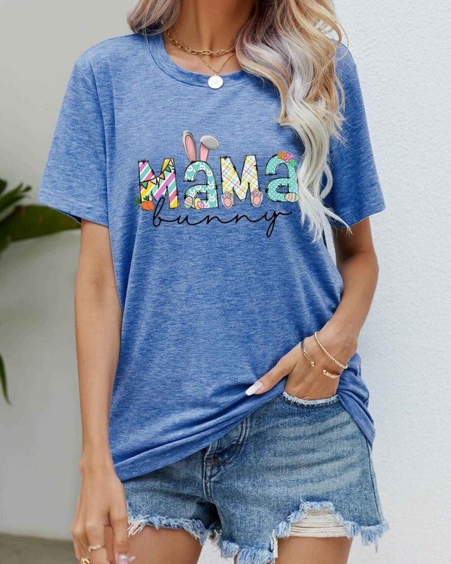 MAMA BUNNY Easter Graphic Tee - Trendsi