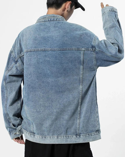 Men's Wash Oversized Denim Jacket - Trendsi