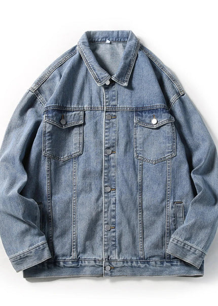 Men's Wash Oversized Denim Jacket - Trendsi