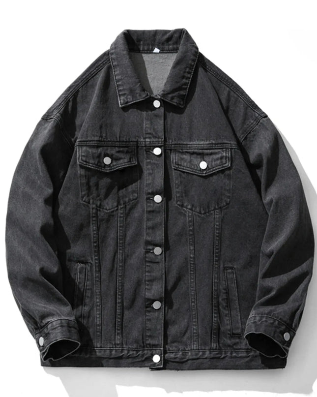 Men's Wash Oversized Denim Jacket - Trendsi