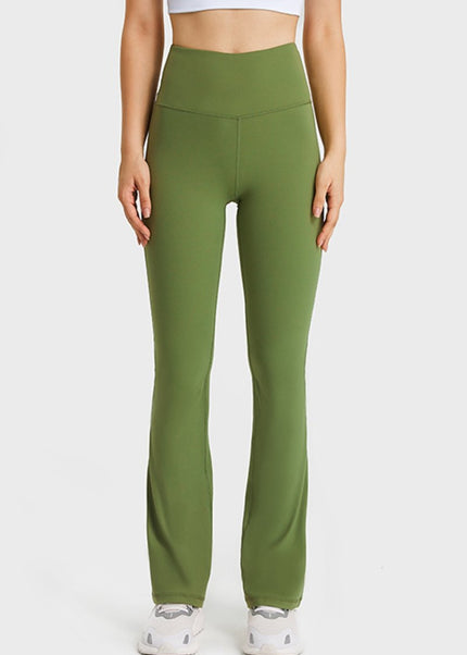 Millennia Elastic Waist Flare Yoga Pants - Trendsi