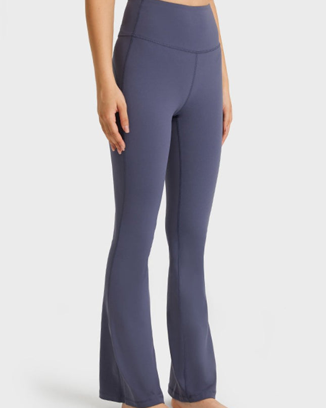 Millennia Elastic Waist Flare Yoga Pants - Trendsi