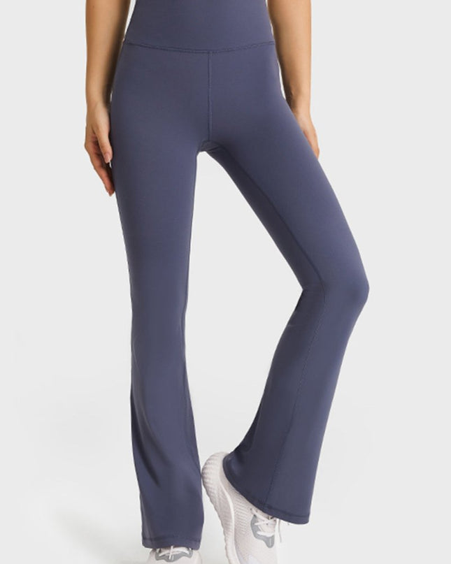 Millennia Elastic Waist Flare Yoga Pants - Trendsi