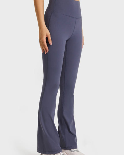 Millennia Elastic Waist Flare Yoga Pants - Trendsi
