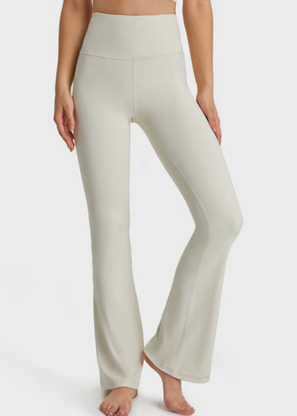 Millennia Elastic Waist Flare Yoga Pants - Trendsi
