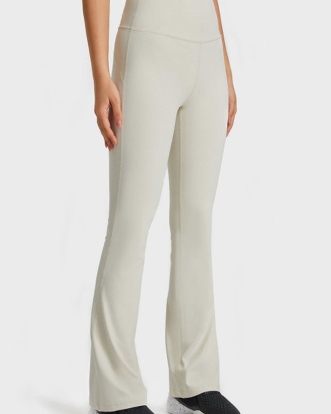 Millennia Elastic Waist Flare Yoga Pants - Trendsi