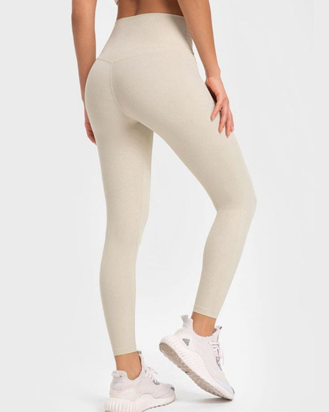 Millennia Highly Stretchy Wide Waistband Yoga Leggings - Trendsi