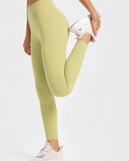 Millennia Highly Stretchy Wide Waistband Yoga Leggings - Trendsi