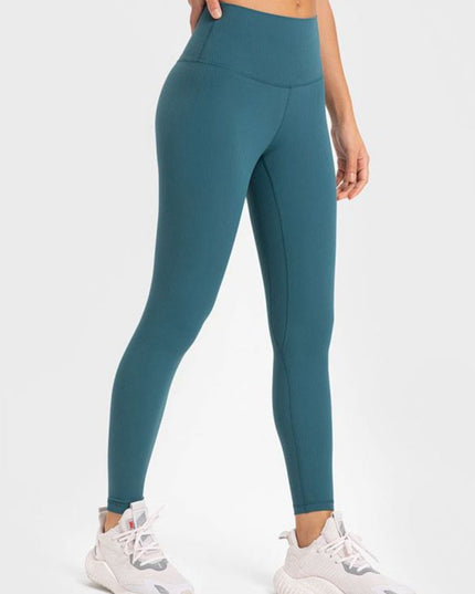 Millennia Highly Stretchy Wide Waistband Yoga Leggings - Trendsi
