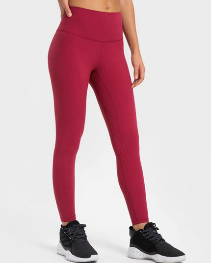 Millennia Highly Stretchy Wide Waistband Yoga Leggings - Trendsi
