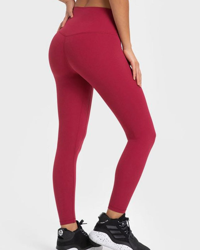 Millennia Highly Stretchy Wide Waistband Yoga Leggings - Trendsi