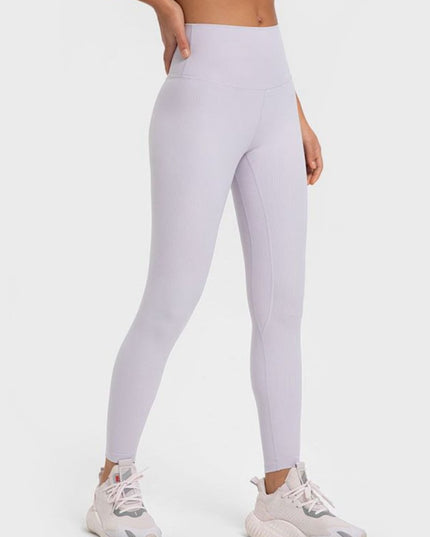 Millennia Highly Stretchy Wide Waistband Yoga Leggings - Trendsi