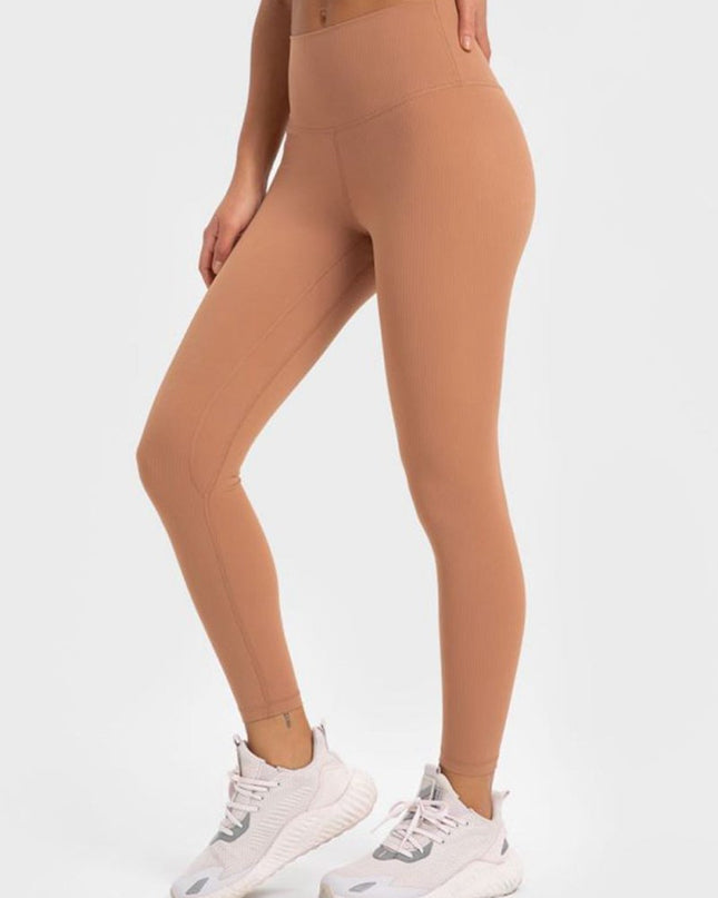 Millennia Highly Stretchy Wide Waistband Yoga Leggings - Trendsi