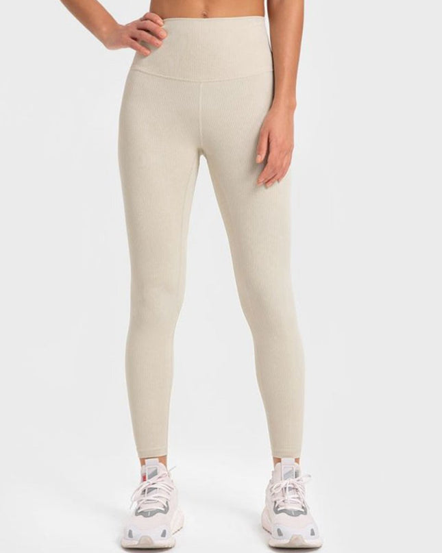 Millennia Highly Stretchy Wide Waistband Yoga Leggings - Trendsi
