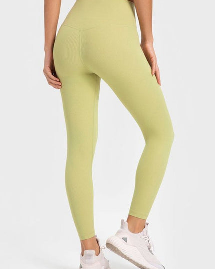 Millennia Highly Stretchy Wide Waistband Yoga Leggings - Trendsi