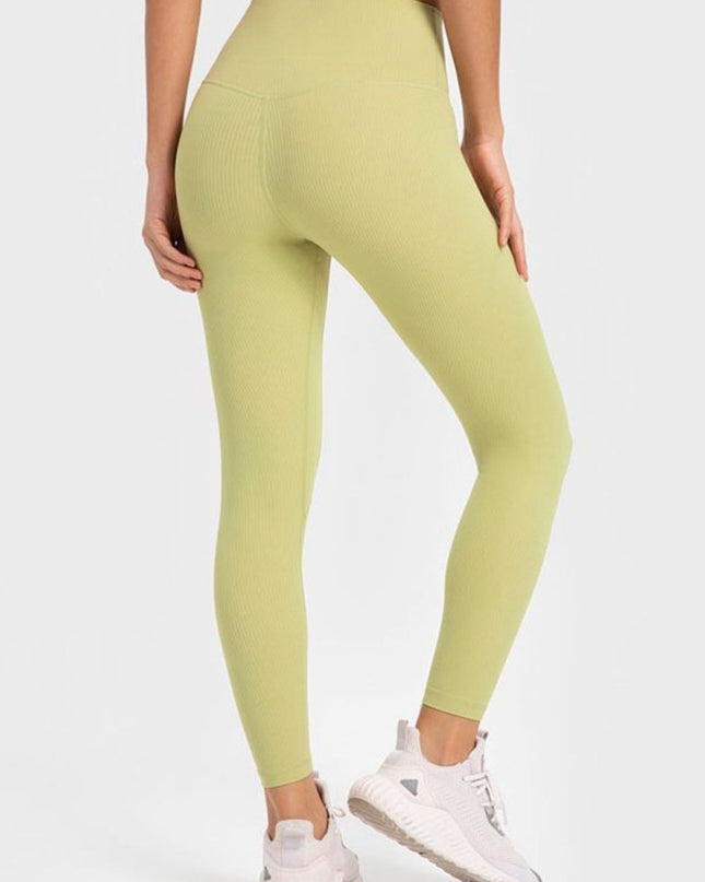 Millennia Highly Stretchy Wide Waistband Yoga Leggings - Trendsi