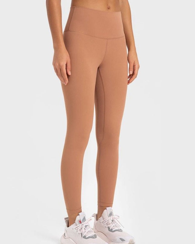 Millennia Highly Stretchy Wide Waistband Yoga Leggings - Trendsi