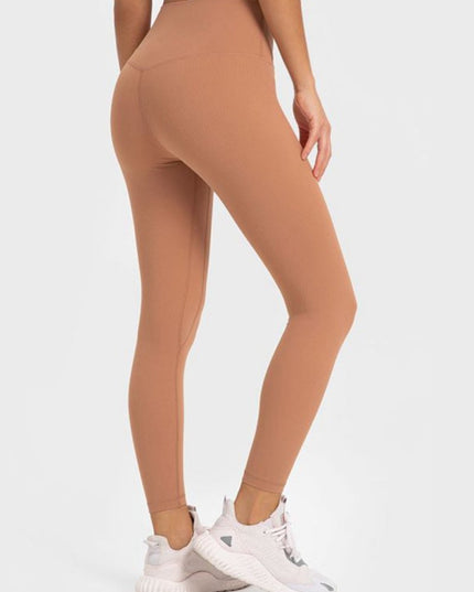 Millennia Highly Stretchy Wide Waistband Yoga Leggings - Trendsi
