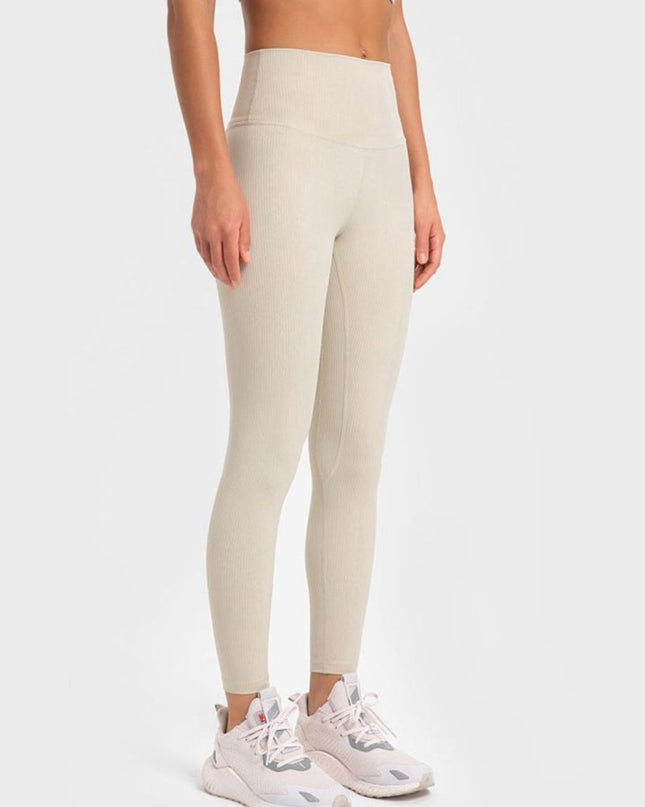Millennia Highly Stretchy Wide Waistband Yoga Leggings - Trendsi