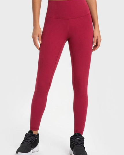 Millennia Highly Stretchy Wide Waistband Yoga Leggings - Trendsi
