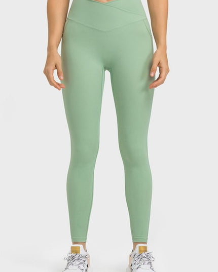 Millennia V - Waist Yoga Leggings with Pockets - Trendsi