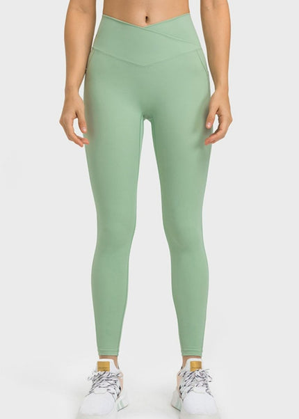 Millennia V - Waist Yoga Leggings with Pockets - Trendsi
