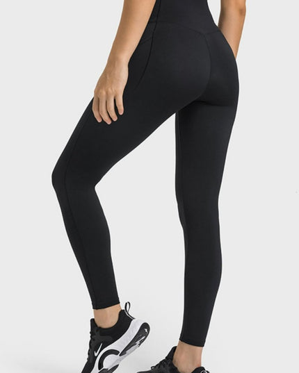 Millennia V - Waist Yoga Leggings with Pockets - Trendsi