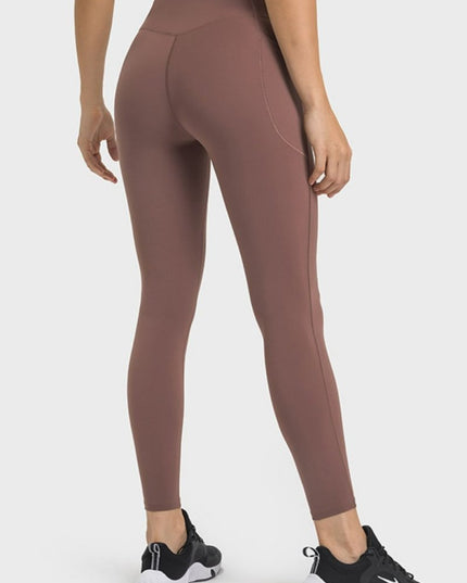 Millennia V - Waist Yoga Leggings with Pockets - Trendsi