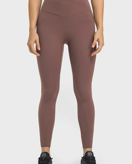 Millennia V - Waist Yoga Leggings with Pockets - Trendsi