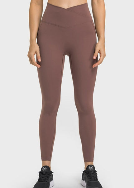 Millennia V - Waist Yoga Leggings with Pockets - Trendsi
