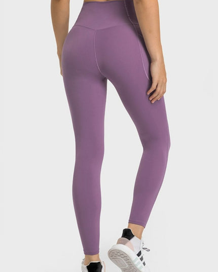 Millennia V - Waist Yoga Leggings with Pockets - Trendsi