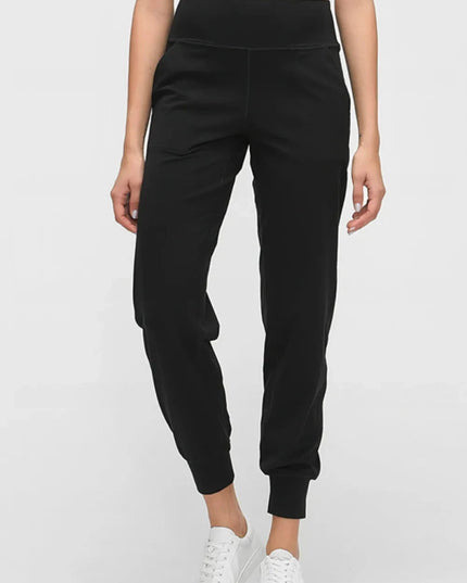 Millennia Wide Waistband Slant Pocket Pants - Trendsi
