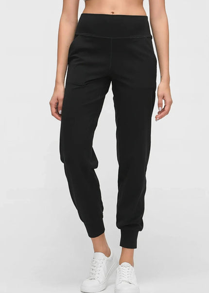Millennia Wide Waistband Slant Pocket Pants - Trendsi