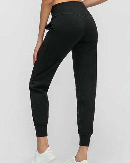 Millennia Wide Waistband Slant Pocket Pants - Trendsi
